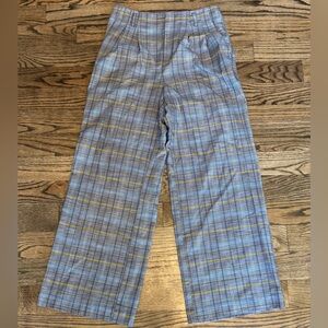 A New Day Plaid Wide Leg Trousers – Brown with Yellow Accents, Size 8